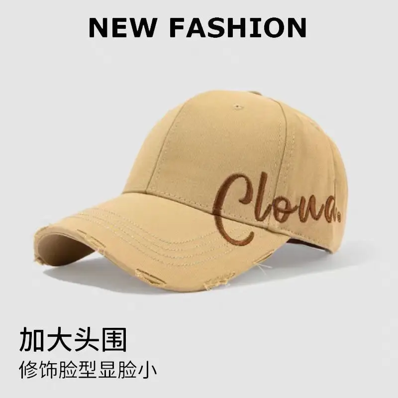 Women Embroidered Baseball Cap Wide Brim Face Slimming - Image 2