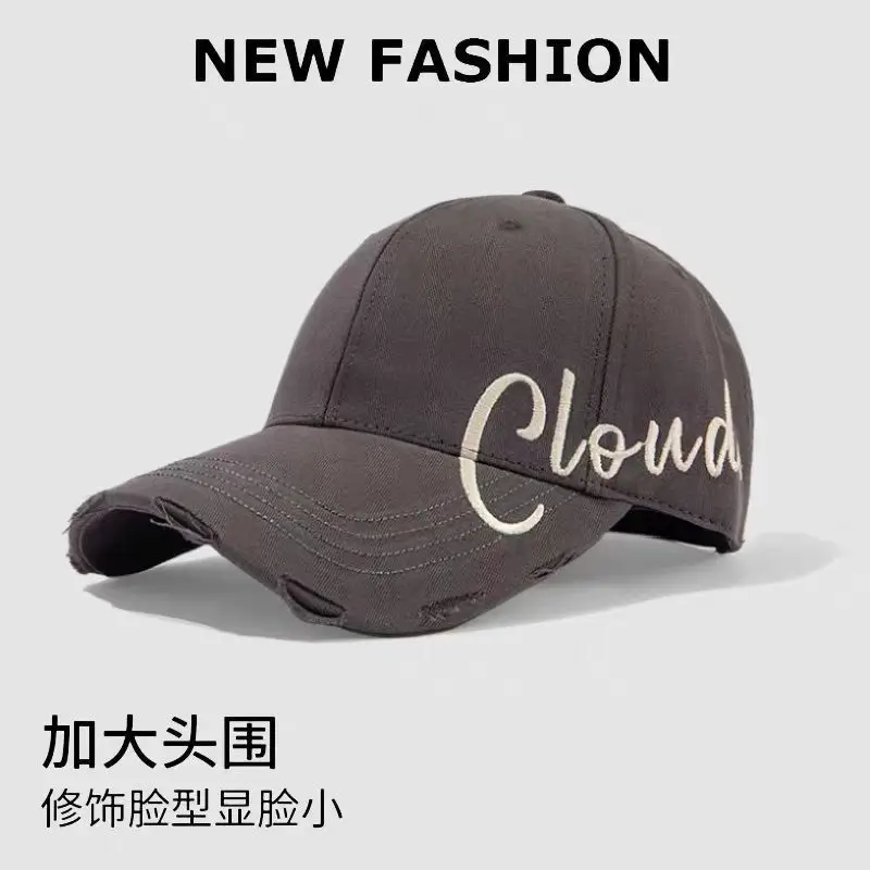 Women Embroidered Baseball Cap Wide Brim Face Slimming - Image 4