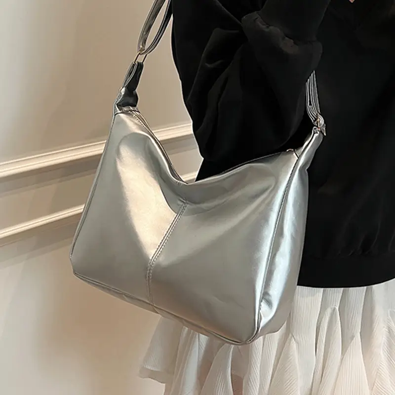 Red Leather Tote Bag for Women Summer Commute - Image 6