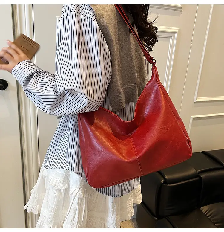 Red Leather Tote Bag for Women Summer Commute — feature 35