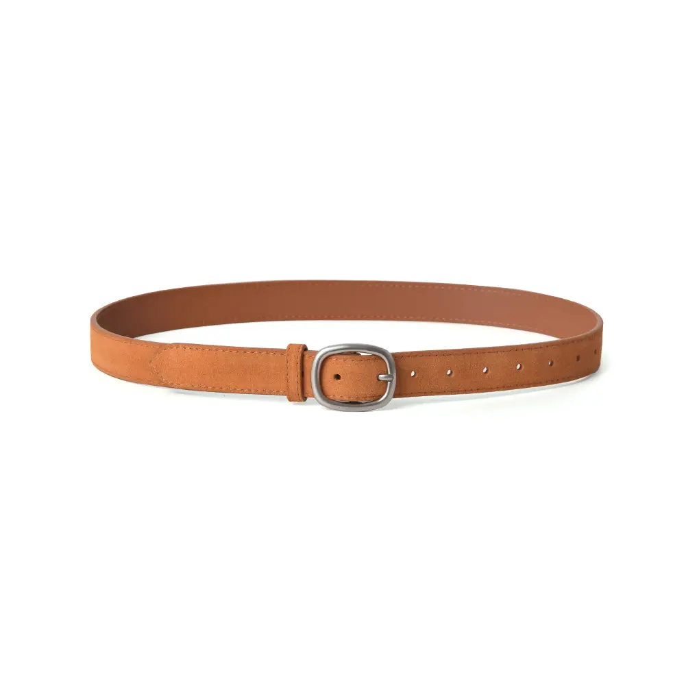 Vintage Brown Leather Belt with Pin Buckle for Women - Image 8