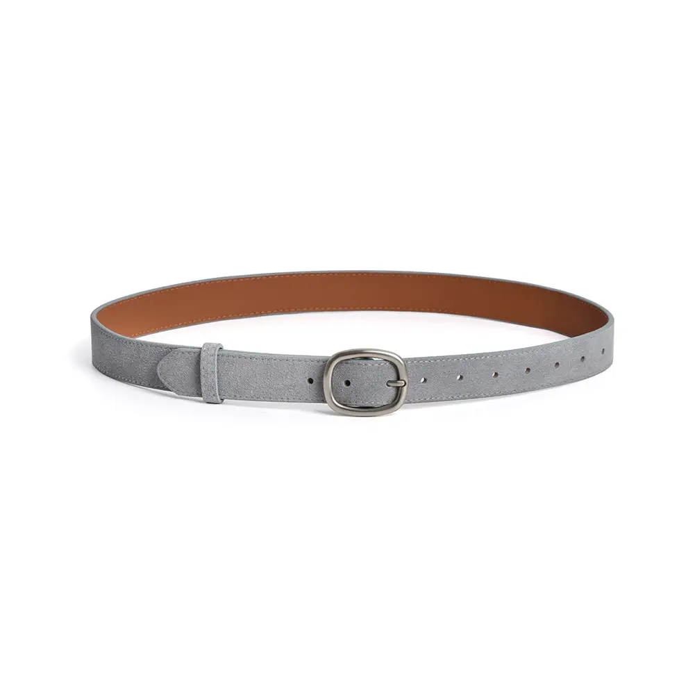 Vintage Brown Leather Belt with Pin Buckle for Women - Image 10