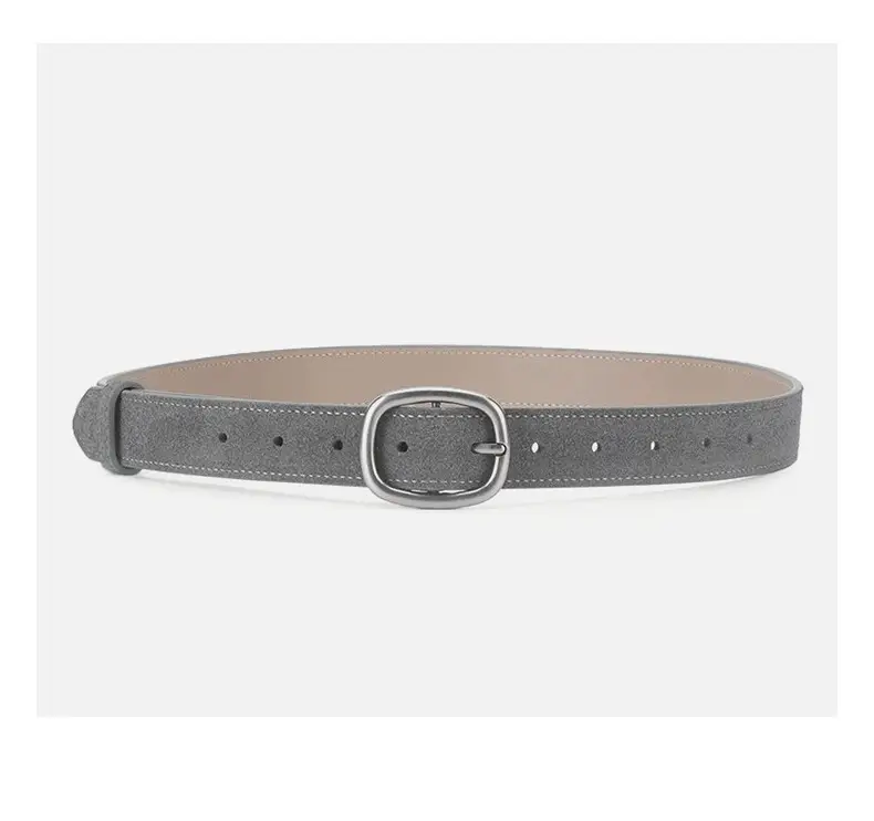 Vintage Brown Leather Belt with Pin Buckle for Women — feature 13