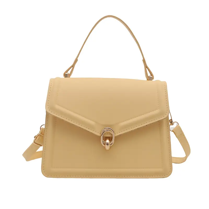Women's Yellow Leather Shoulder Bag with Long Strap - Image 10