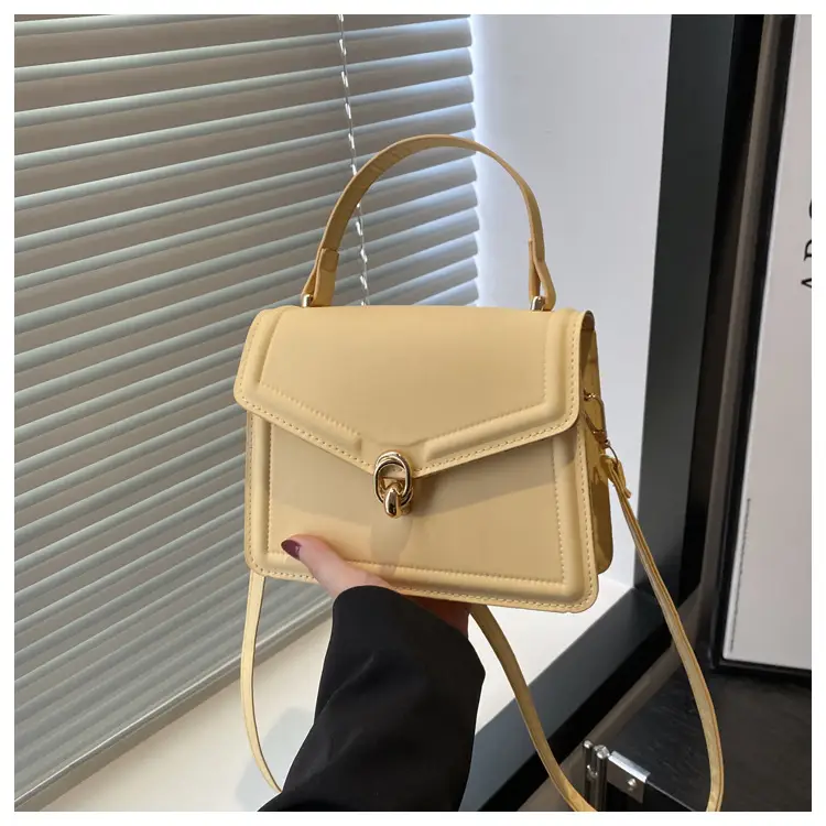 Women's Yellow Leather Shoulder Bag with Long Strap - Image 3