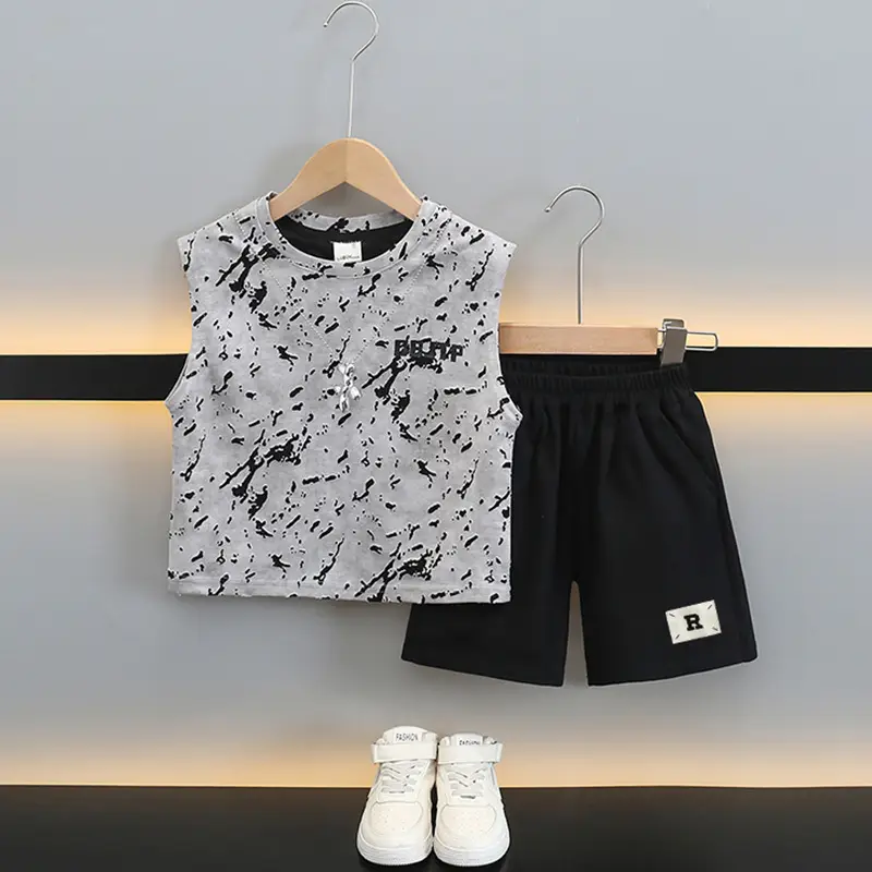Boys Tie-Dye Sleeveless T-Shirt & Shorts Set 2025 - Image 2