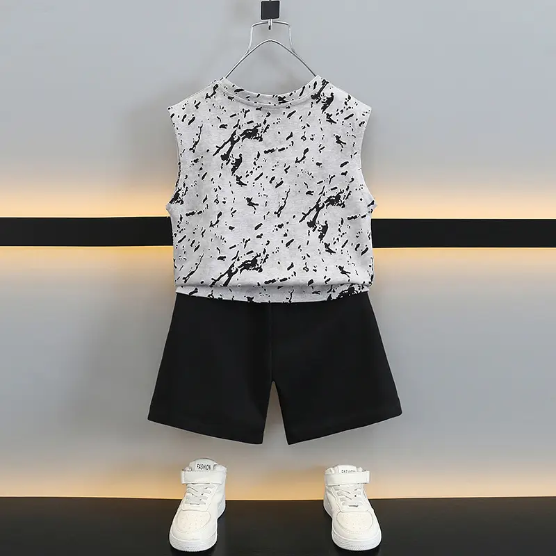Boys Tie-Dye Sleeveless T-Shirt & Shorts Set 2025 - Image 3