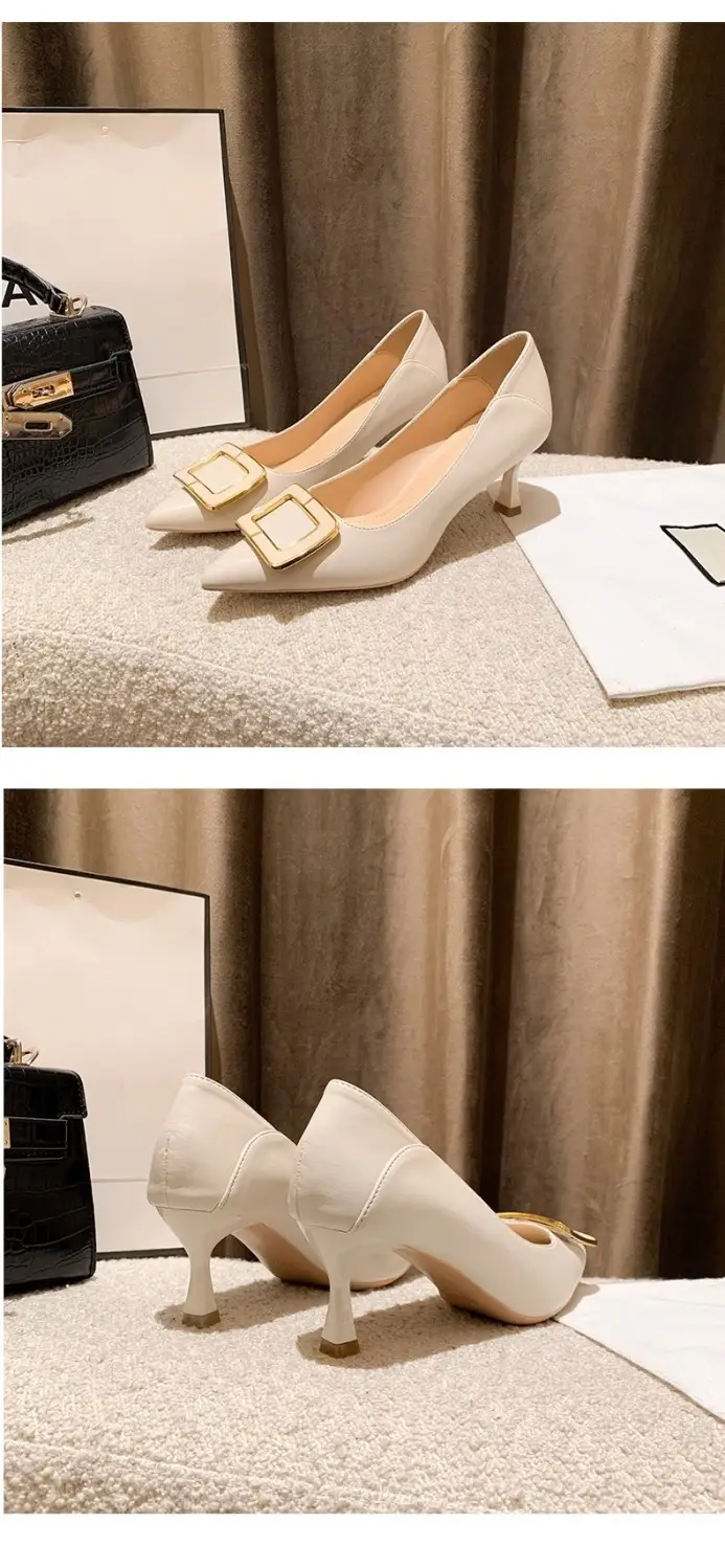 French-Style High Heels for Women, Stiletto Heels, 2026 New Style, Elegant Spring and Autumn Pointed Toe Square Buckle Work Shoes, Comfortable and Not Tiring for Feet — feature 10