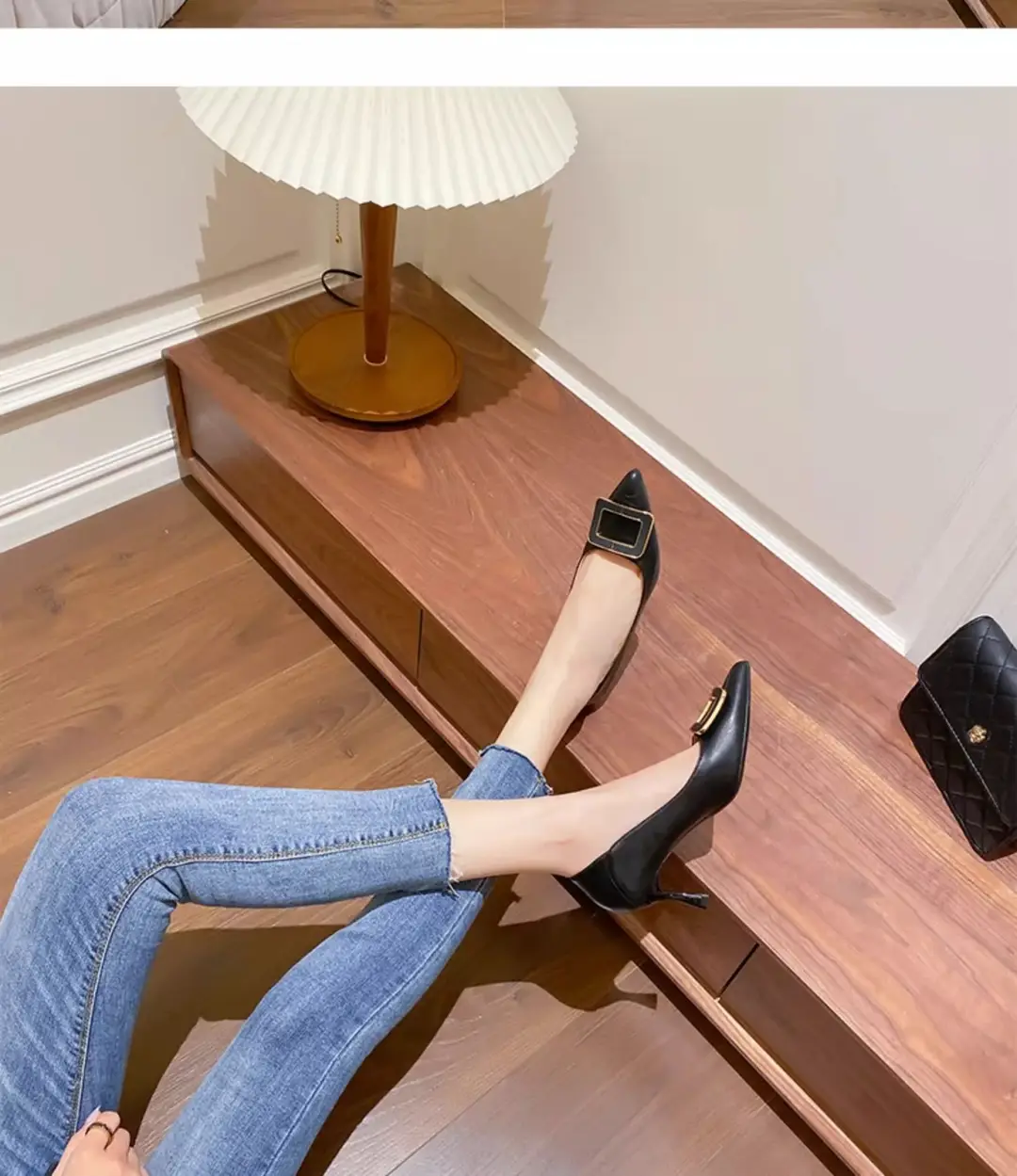 French-Style High Heels for Women, Stiletto Heels, 2026 New Style, Elegant Spring and Autumn Pointed Toe Square Buckle Work Shoes, Comfortable and Not Tiring for Feet — feature 4