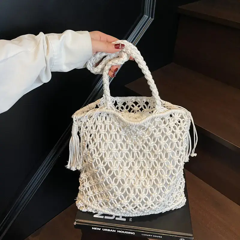 Women's Large Cut Out Knitted Shoulder Bag Summer 2025 - Image 4