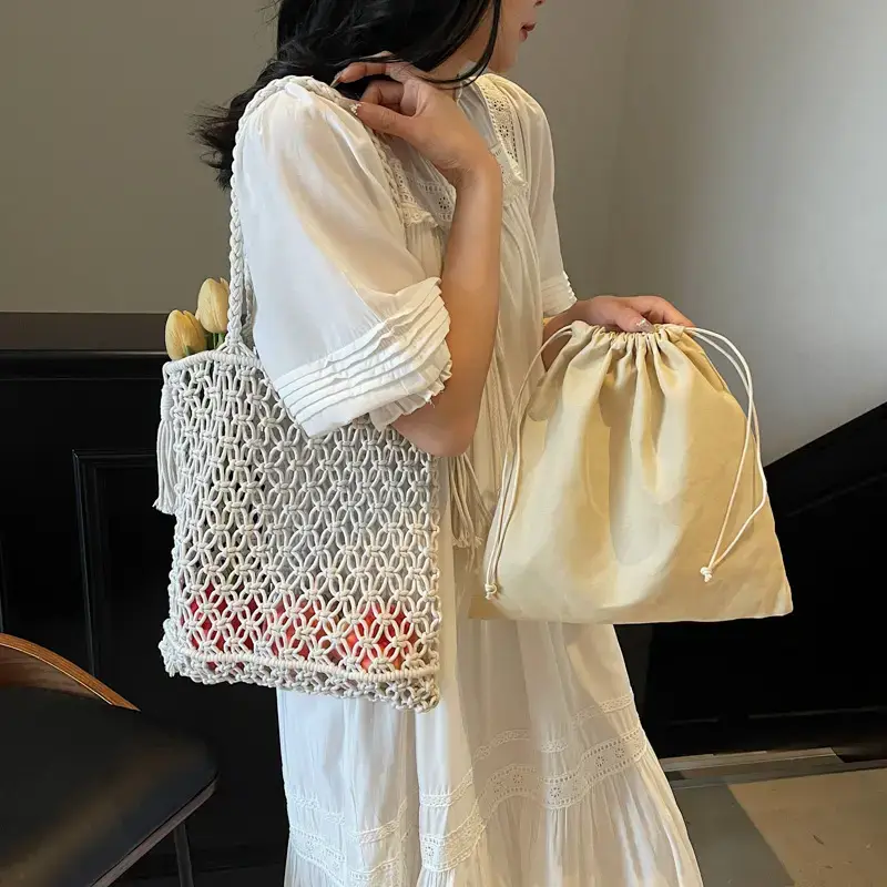 Women's Large Cut Out Knitted Shoulder Bag Summer 2025 - Image 6