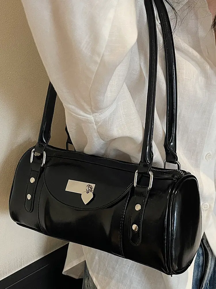 2025 Black Leather Shoulder Bag for Women - Image 9