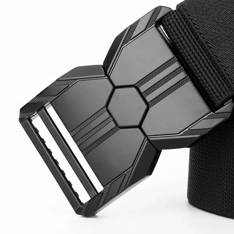 Tactical Black Canvas Belt with Buckle Card Color - Image 8