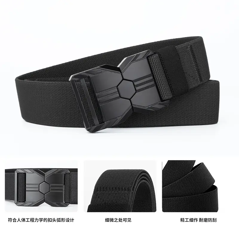 Tactical Black Canvas Belt with Buckle Card Color - Image 10