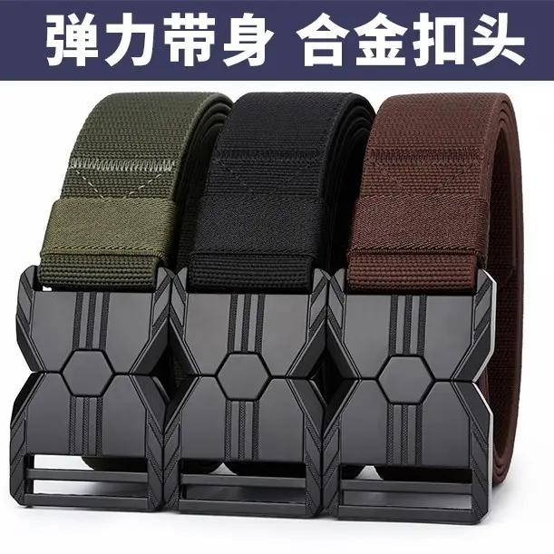 Tactical Black Canvas Belt with Buckle Card Color - Image 11