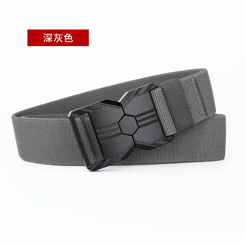 Tactical Black Canvas Belt with Buckle Card Color - Image 5