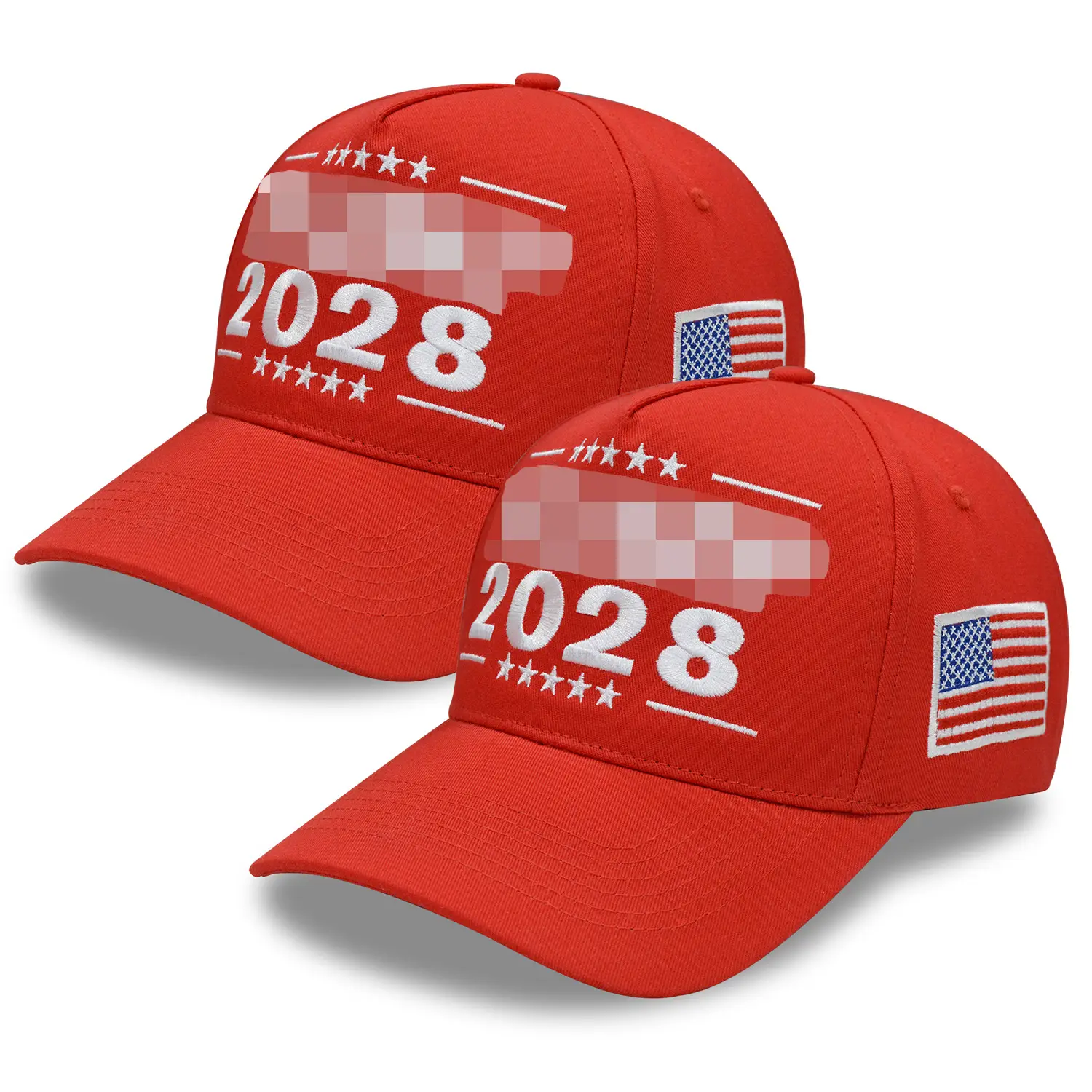 Red 2028 American Flag Baseball Cap — feature 1