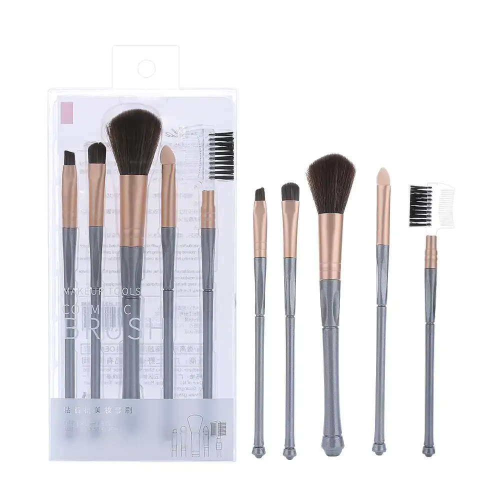 5-Piece Makeup Brush Set for Eyelash, Eyebrow, Eye Shadow, Powder, Matte Finish - Image 5