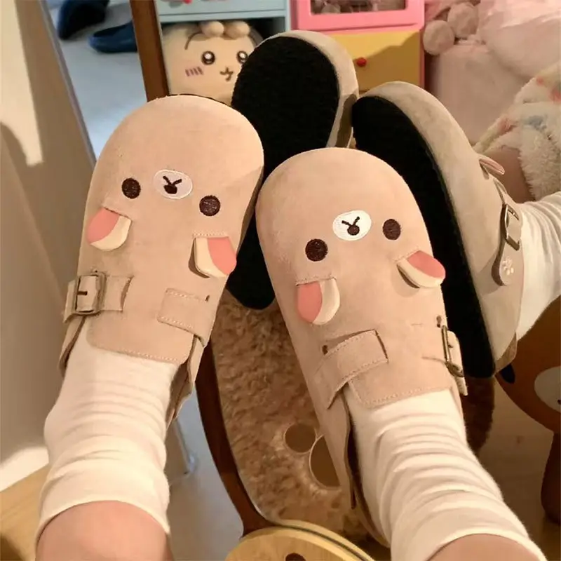 Women's Cute Bear Toe Birkenstock Slippers Brown 2025 - Image 4