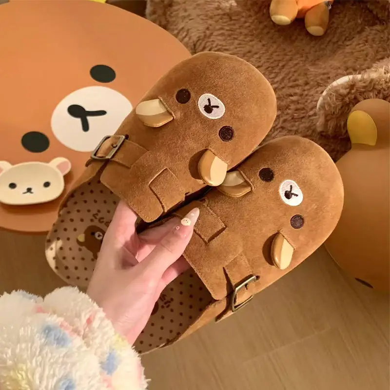 Women's Cute Bear Toe Birkenstock Slippers Brown 2025 - Image 5