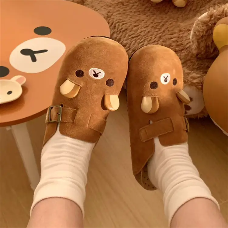 Women's Cute Bear Toe Birkenstock Slippers Brown 2025 — feature 1
