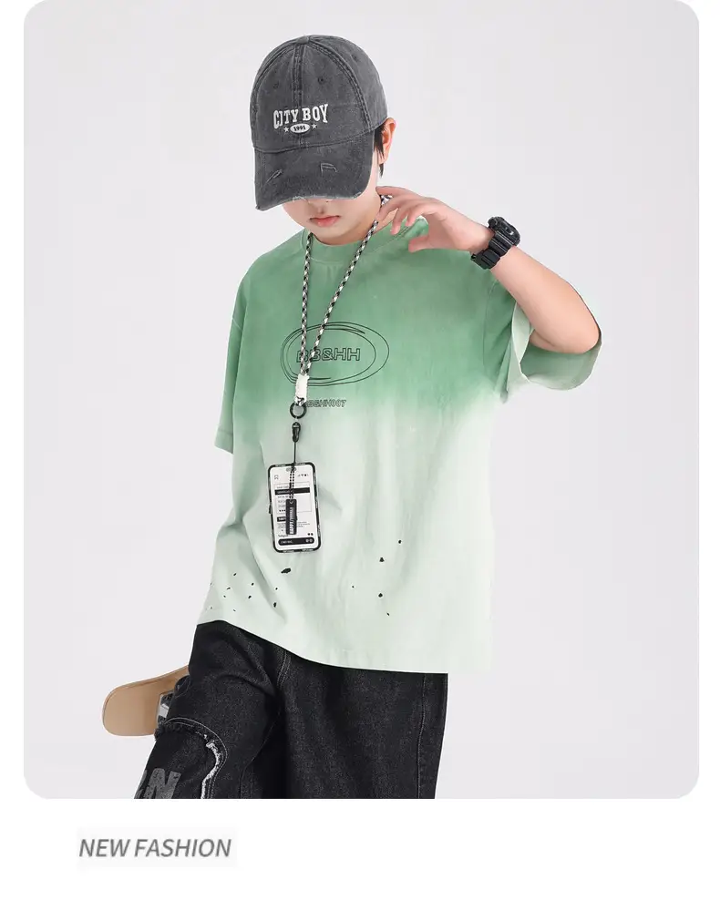 Boys Purple Gradient Cotton T-Shirt 2026 — feature 10