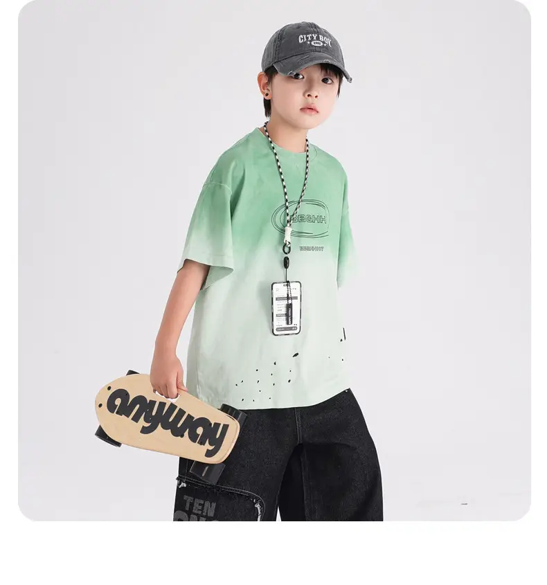 Boys Purple Gradient Cotton T-Shirt 2026 — feature 11