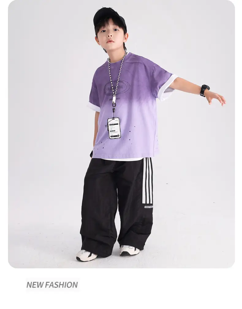 Boys Purple Gradient Cotton T-Shirt 2026 — feature 14