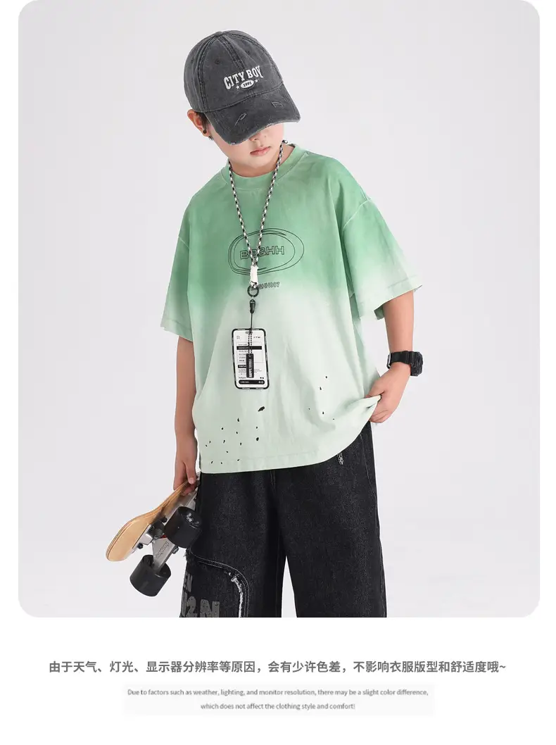 Boys Purple Gradient Cotton T-Shirt 2026 — feature 8