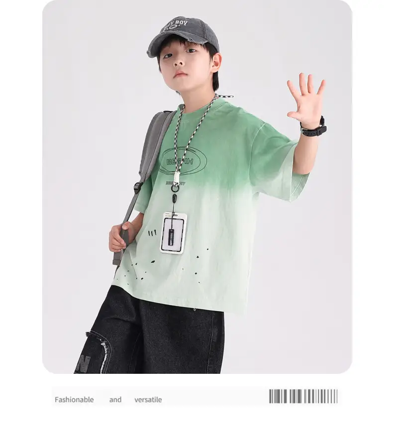 Boys Purple Gradient Cotton T-Shirt 2026 — feature 9