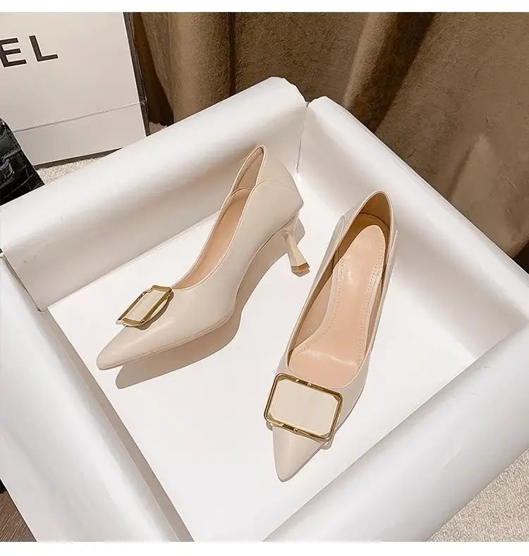 French-Style High Heels for Women, Stiletto Heels, 2026 Spring and Autumn New Style, Elegant Socialite Pointed Toe Square Buckle, Comfortable Work Shoes for Women — feature 10