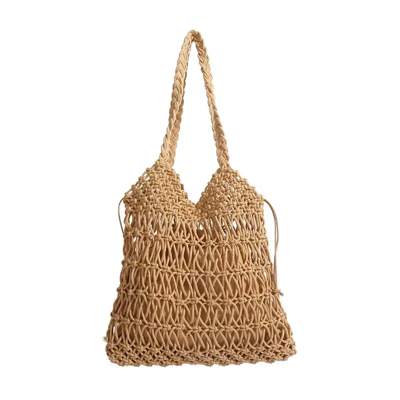 White Hand-Woven Large Shoulder Bag for Women - Image 7