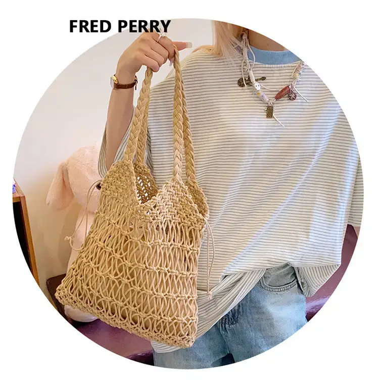 White Hand-Woven Large Shoulder Bag for Women — feature 12