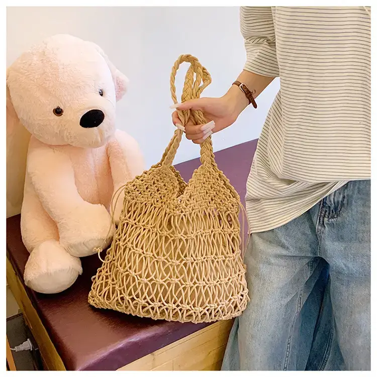White Hand-Woven Large Shoulder Bag for Women — feature 13