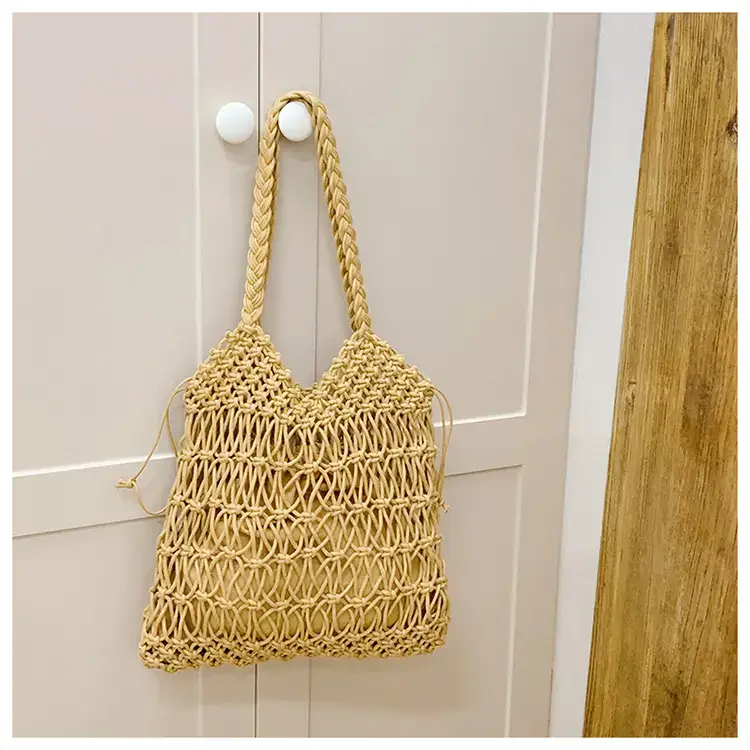 White Hand-Woven Large Shoulder Bag for Women — feature 20