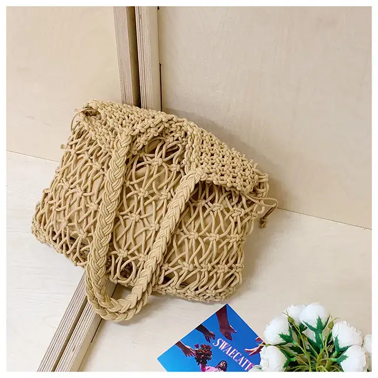White Hand-Woven Large Shoulder Bag for Women — feature 22