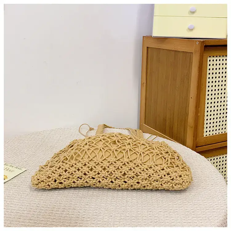 White Hand-Woven Large Shoulder Bag for Women — feature 24