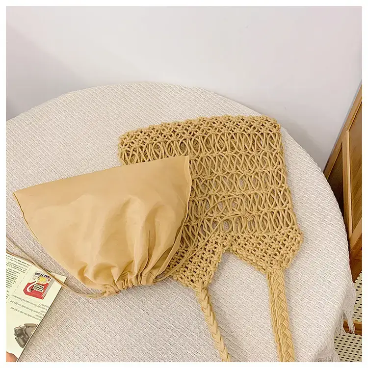 White Hand-Woven Large Shoulder Bag for Women — feature 25