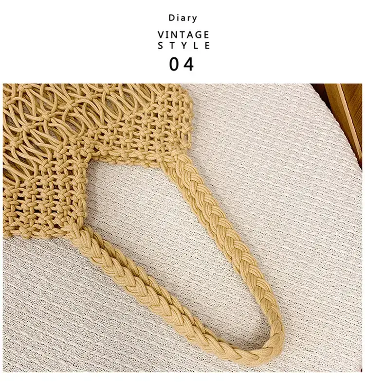 White Hand-Woven Large Shoulder Bag for Women — feature 27