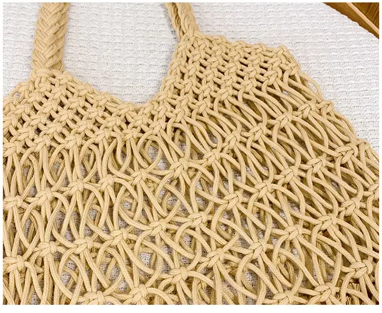 White Hand-Woven Large Shoulder Bag for Women — feature 28