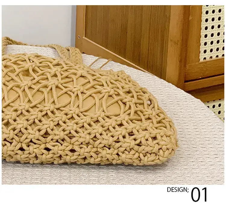 White Hand-Woven Large Shoulder Bag for Women — feature 29