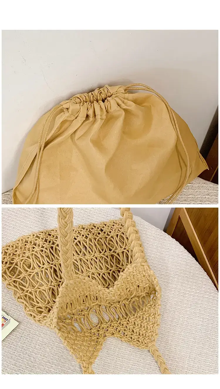 White Hand-Woven Large Shoulder Bag for Women — feature 30