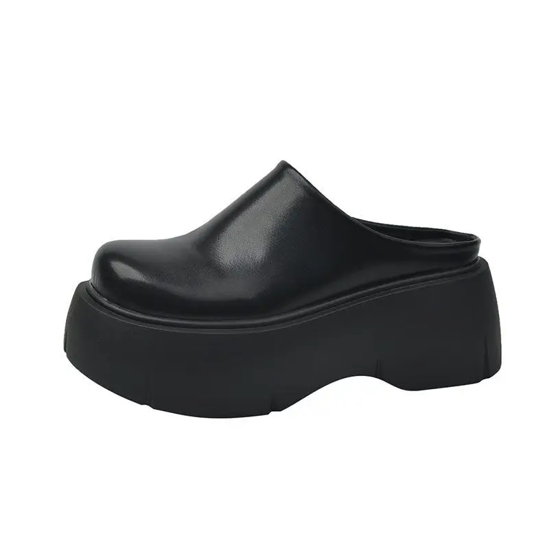 Trendy Thick-Soled Height-Increasing Slippers for Women 2025 Spring and Autumn New Popular Outdoor Ultra-High Heel Mule Slippers