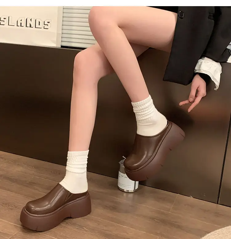 Trendy Thick-Soled Height-Increasing Slippers for Women 2025 Spring and Autumn New Popular Outdoor Ultra-High Heel Mule Slippers — feature 10