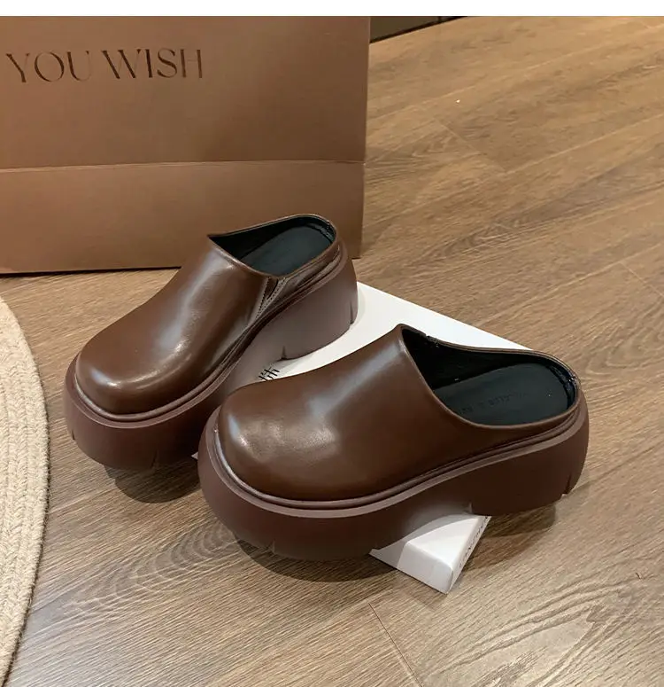 Trendy Thick-Soled Height-Increasing Slippers for Women 2025 Spring and Autumn New Popular Outdoor Ultra-High Heel Mule Slippers — feature 18