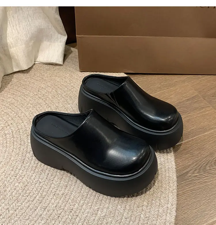 Trendy Thick-Soled Height-Increasing Slippers for Women 2025 Spring and Autumn New Popular Outdoor Ultra-High Heel Mule Slippers — feature 19