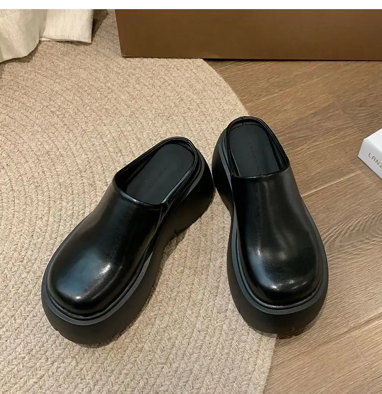 Trendy Thick-Soled Height-Increasing Slippers for Women 2025 Spring and Autumn New Popular Outdoor Ultra-High Heel Mule Slippers — feature 20