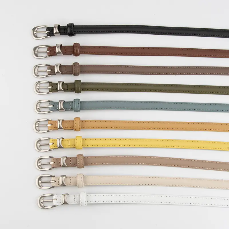 Women's Brown Leather Crossbody Belt with Buckle