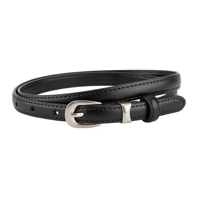 Women's Brown Leather Crossbody Belt with Buckle