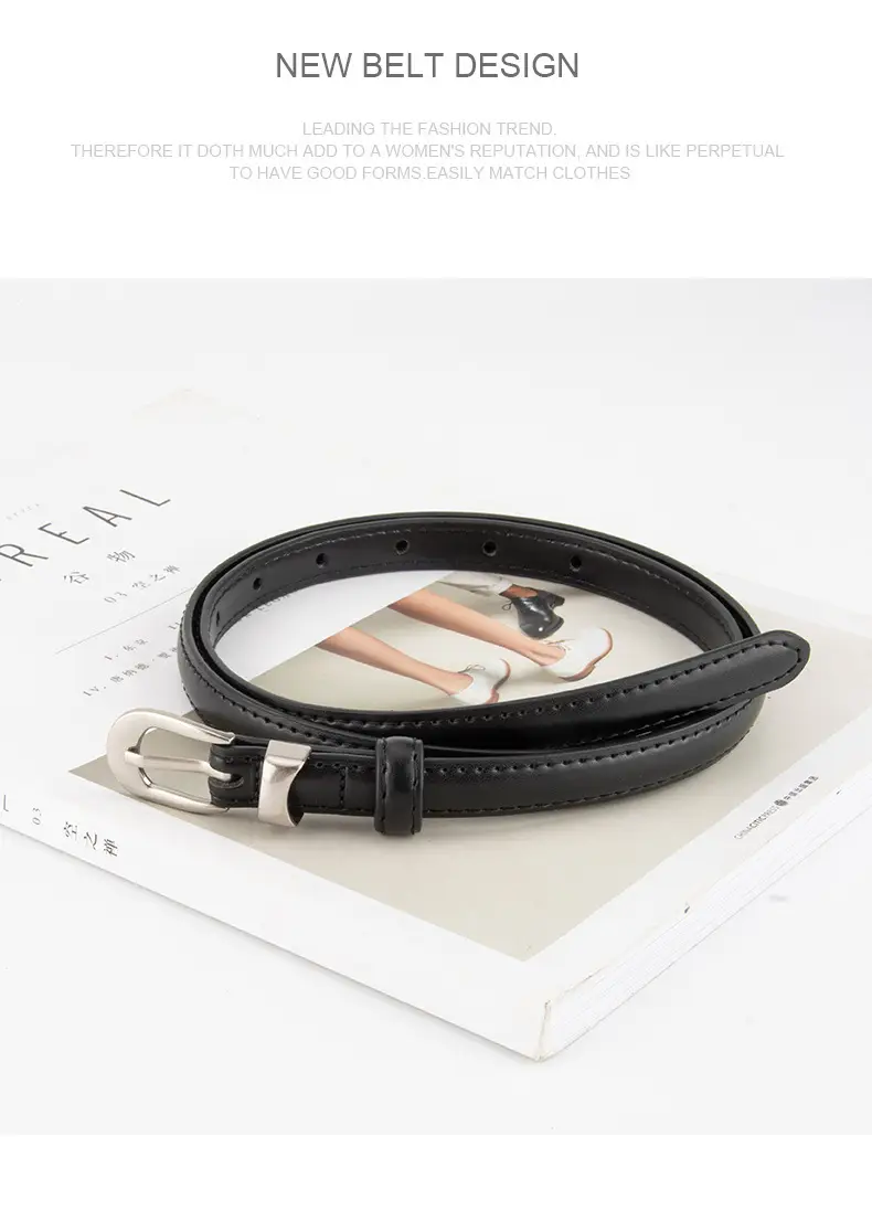 Women's Brown Leather Crossbody Belt with Buckle — feature 10